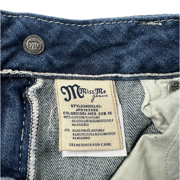 Miss Me Sunny Skinny Jeans Women’s Size 31 Blue Y2K Thick White Stitching - Picture 10 of 12